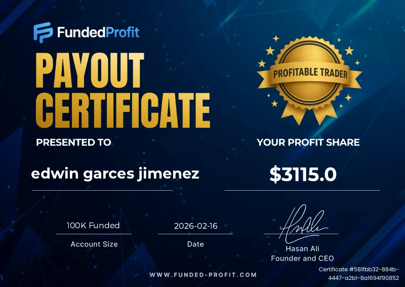 Payout certificate of Edwin Garces Jimenez